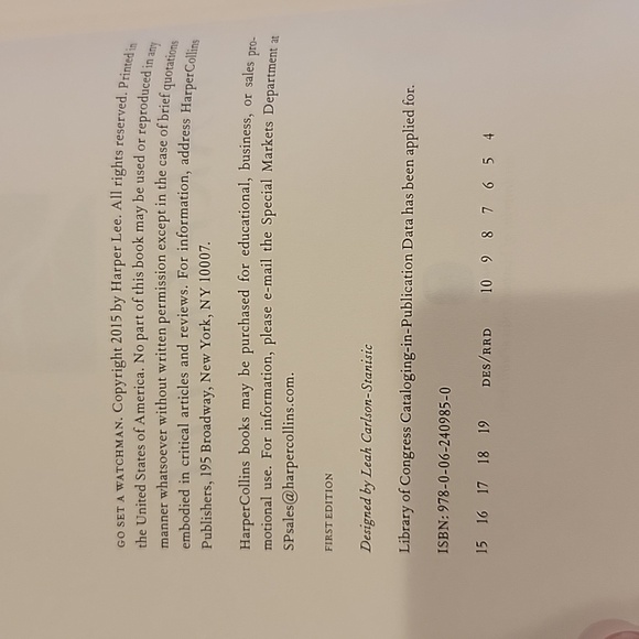 First Edition Go Set a Watchman by Harper Lee - Picture 2 of 7